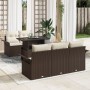 Juego de Sofás de Jardín de 6 Piezas con Cojines Marrón Poliratán von , Outdoor-Sofas - Ref: Foro24-3348194, Preis: 504,85 €,...