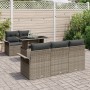 Conjunto de Sofás de Jardín de 6 Piezas con Cojines Gris de Poliratán von , Outdoor-Sofas - Ref: Foro24-3348195, Preis: 483,0...