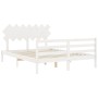 Weißer Massivholzbettrahmen mit Kopfteil 140x190 cm von vidaXL, Betten und Lattenroste - Ref: Foro24-3195267, Preis: 132,17 €...