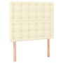 Cama box spring con colchón cuero sintético crema 100x200 cm