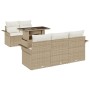 Juego de Sofá de Jardín de 6 Piezas con Cojines Beige Polirratán by , Outdoor sofas - Ref: Foro24-3348197, Price: 496,50 €, D...
