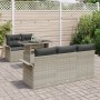 Juego de Sofá de Jardín de 6 Piezas con Cojines Ratán Sintético Gris Claro von , Outdoor-Sofas - Ref: Foro24-3348198, Preis: ...