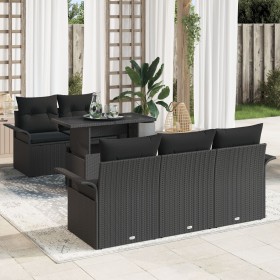 Juego de Sofá de Jardín de 6 Piezas con Cojines de Poliratán Negro by , Outdoor sofas - Ref: Foro24-3348199, Price: 481,46 €,...