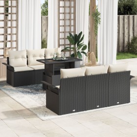 Juego de Sofá de Jardín de 7 Piezas con Cojines Negro Ratán Poliéster. von , Outdoor-Sofas - Ref: Foro24-3348203, Preis: 525,...