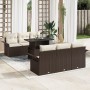 Juego Sofás Jardín 7 Piezas Cojines Marrón Ratán Poli by , Outdoor sofas - Ref: Foro24-3348204, Price: 539,33 €, Discount: %