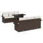 Juego Sofás Jardín 7 Piezas Cojines Marrón Ratán Poli by , Outdoor sofas - Ref: Foro24-3348204, Price: 539,33 €, Discount: %