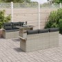 Juego de Sofá de Jardín de 7 Piezas con Cojines Gris Claro de Ratán Poliéster by , Outdoor sofas - Ref: Foro24-3348208, Price...