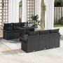 Conjunto de Sofá de Jardín de 7 Piezas con Cojines Ratán Negro Poliéster by , Outdoor sofas - Ref: Foro24-3348209, Price: 536...