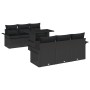 Conjunto de Sofá de Jardín de 7 Piezas con Cojines Ratán Negro Poliéster by , Outdoor sofas - Ref: Foro24-3348209, Price: 536...