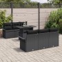 Conjunto de Sofá de Jardín de 7 Piezas con Cojines Ratán Negro Poliéster by , Outdoor sofas - Ref: Foro24-3348209, Price: 536...