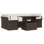 Conjunto de Sofá de Jardín de 7 Piezas con Cojines Marrón Poliratán by , Outdoor sofas - Ref: Foro24-3348214, Price: 512,30 €...