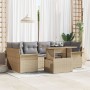 Juego de Sofá de Jardín de 7 Piezas con Cojines Beige Ratán Sintético de , Sofás de exterior - Ref: Foro24-3348216, Precio: 5...
