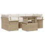 Conjunto de Sofá de Jardín de 7 Piezas con Cojines Ratán Poly Beige by , Outdoor sofas - Ref: Foro24-3348217, Price: 533,53 €...
