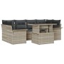 Conjunto de Sofás de Jardín de 7 Piezas con Cojines Gris Claro de Ratán Polietileno by , Outdoor sofas - Ref: Foro24-3348218,...