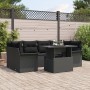 Juego de Sofás de Jardín de 7 Piezas con Cojines Negro Poliratan by , Outdoor sofas - Ref: Foro24-3348219, Price: 504,95 €, D...
