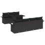Set de Sofá de Jardín de 8 Piezas con Cojines Negros de Poliratán by , Outdoor sofas - Ref: Foro24-3348229, Price: 589,14 €, ...