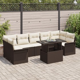 Conjunto de Sofá de Jardín de 8 Piezas con Cojines Marrón Polirratán von , Outdoor-Sofas - Ref: Foro24-3348234, Preis: 614,61...