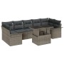 Juego de sofá de jardín de 8 piezas con cojines Gris Ratán de Polipropileno by , Outdoor sofas - Ref: Foro24-3348235, Price: ...