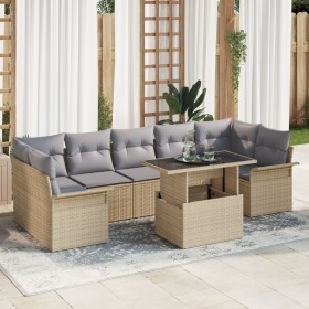 Juego de Sofá de Jardín de 8 Piezas con Cojines Beige de Ratán de , Sofás de exterior - Ref: Foro24-3348236, Precio: 594,76 €...