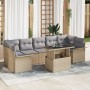 Juego de Sofá de Jardín de 8 Piezas con Cojines Beige de Ratán by , Outdoor sofas - Ref: Foro24-3348236, Price: 594,38 €, Dis...