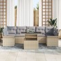 Juego de Sofá de Jardín de 8 Piezas con Cojines Beige de Ratán by , Outdoor sofas - Ref: Foro24-3348236, Price: 594,38 €, Dis...