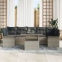 Juego de Sofás de Jardín de 8 Piezas con Cojines Ratán Poliéster Gris Claro by , Outdoor sofas - Ref: Foro24-3348238, Price: ...