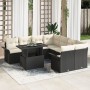 Conjunto de Sofá de Jardín de 9 Piezas con Cojines de Poliratán Negro by , Outdoor sofas - Ref: Foro24-3348253, Price: 569,24...