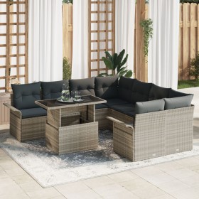Juego de Sofá de Jardín de 9 Piezas con Cojines gris claro Poliratán von , Outdoor-Sofas - Ref: Foro24-3348258, Preis: 686,80...