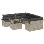 Juego de Sofá de Jardín de 9 Piezas con Cojines gris claro Poliratán von , Outdoor-Sofas - Ref: Foro24-3348258, Preis: 686,80...