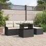 Juego de Sofás para Jardín de 6 Piezas con Cojines de Ratán Poliéster Negro by , Outdoor sofas - Ref: Foro24-3348263, Price: ...