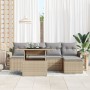 Juego de Sofá de Jardín de 6 Piezas con Cojines Beige de Polirratán von , Outdoor-Sofas - Ref: Foro24-3348266, Preis: 408,07 ...