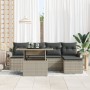 Juego de Sofá de Jardín de 6 Piezas con Cojines Gris Claro Poliratán by , Outdoor sofas - Ref: Foro24-3348268, Price: 430,00 ...