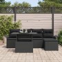 Conjunto de Sofás de Jardín de 6 Piezas con Cojines Negros Poliratán von , Outdoor-Sofas - Ref: Foro24-3348269, Preis: 405,88...