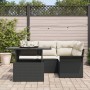 Conjunto de Sofás de Jardín de 5 Piezas con Cojines de Ratán Poliéster Negros by , Outdoor sofas - Ref: Foro24-3348273, Price...