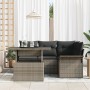 Conjunto de Sofá de Jardín de 5 Piezas con Cojines Grises de Ratán Poliéster by , Outdoor sofas - Ref: Foro24-3348275, Price:...