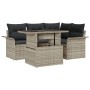 Juego de Sofás de Jardín de 5 Piezas con Cojines Rattan Poliéster Gris Claro by , Outdoor sofas - Ref: Foro24-3348278, Price:...