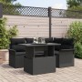 Conjunto de Sofás de Jardín de 5 Piezas con Cojines Negro de Ratán Poly von , Outdoor-Sofas - Ref: Foro24-3348279, Preis: 401...