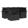 Conjunto de Sofás de Jardín de 5 Piezas con Cojines Negro de Ratán Poly von , Outdoor-Sofas - Ref: Foro24-3348279, Preis: 401...