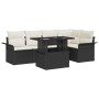 Conjunto de Sofá de Jardín de 6 Piezas con Cojines Negros de Poliratán von , Outdoor-Sofas - Ref: Foro24-3348283, Preis: 437,...
