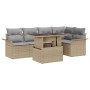 Set de Sofá de 6 Piezas de Jardín con Cojines Beige Ratán de Polietileno by , Outdoor sofas - Ref: Foro24-3348286, Price: 451...