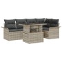 Conjunto de Sofás de Jardín de 6 Piezas con Cojines Gris Claro Poliratán von , Outdoor-Sofas - Ref: Foro24-3348288, Preis: 48...