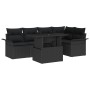 Conjunto de Sofá de Jardín de 6 Piezas con Almohadas Negro Poliratán von , Outdoor-Sofas - Ref: Foro24-3348289, Preis: 448,66...