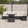 Juego de Sofás de Jardín de 7 Piezas con Cojines Negro de Ratán Poliéster by , Outdoor sofas - Ref: Foro24-3348293, Price: 46...