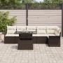 Juego de Sofá de Jardín de 7 Piezas con Cojines Marrón Poliratán von , Outdoor-Sofas - Ref: Foro24-3348294, Preis: 530,27 €, ...