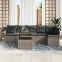 Conjunto de Sofá de Jardín de 7 Piezas con Cojines Gris de Ratán Sintético by , Outdoor sofas - Ref: Foro24-3348295, Price: 4...