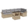 Conjunto de Sofá Jardín de 7 Piezas con Cojines Beige de Ratán Poliéster von , Outdoor-Sofas - Ref: Foro24-3348296, Preis: 51...
