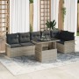 Juego de Sofá de Jardín de 7 Piezas con Cojines de Ratán Gris Claro by , Outdoor sofas - Ref: Foro24-3348298, Price: 551,52 €...