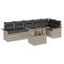 Juego de Sofá de Jardín de 7 Piezas con Cojines de Ratán Gris Claro by , Outdoor sofas - Ref: Foro24-3348298, Price: 551,52 €...