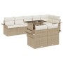 Conjunto de Sofá de Jardín de 9 Piezas con Cojines Beige de Rattan von , Outdoor-Sofas - Ref: Foro24-3348307, Preis: 693,92 €...