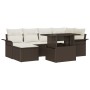 Juego de Sofás de Jardín de 7 Piezas con Cojines Marrón Ratán Poliéster von , Outdoor-Sofas - Ref: Foro24-3348314, Preis: 521...